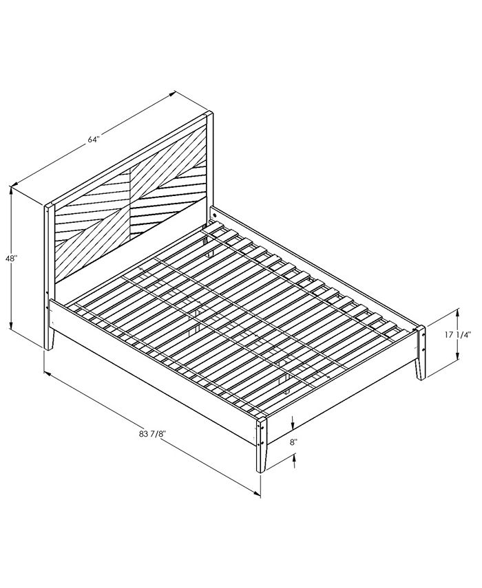 Walker Edison Transitional Solid Pine Wood Queen Bed Macy's