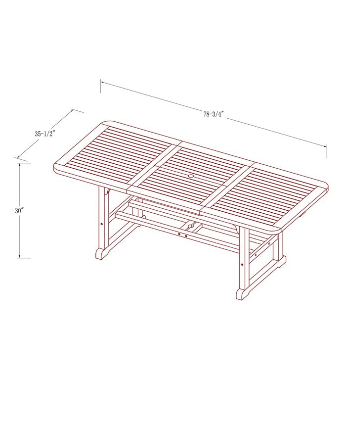Walker Edison Acacia Wood Patio Butterfly Table Brown Macy's