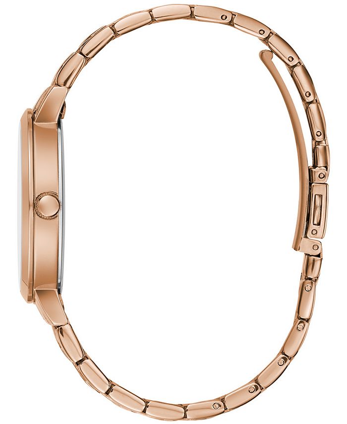 Caravelle Women's Rose Gold-Tone Stainless Steel Bracelet Watch 36mm ...