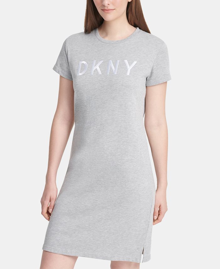 DKNY Women's Logo T-Shirt Dress | Casual Longline Sneaker Dress For Day To Night