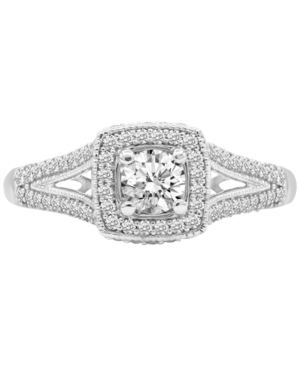 image of Diamond Split Shank Bridal Set (1-1/2 ct. t.w.) in 14k White Gold