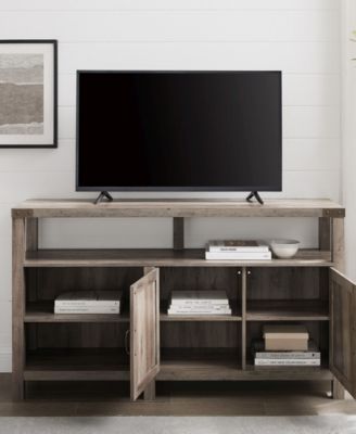 Walker Edison 58" Highboy Farmhouse TV Stand Media Console with Barn Doors - Grey Wash