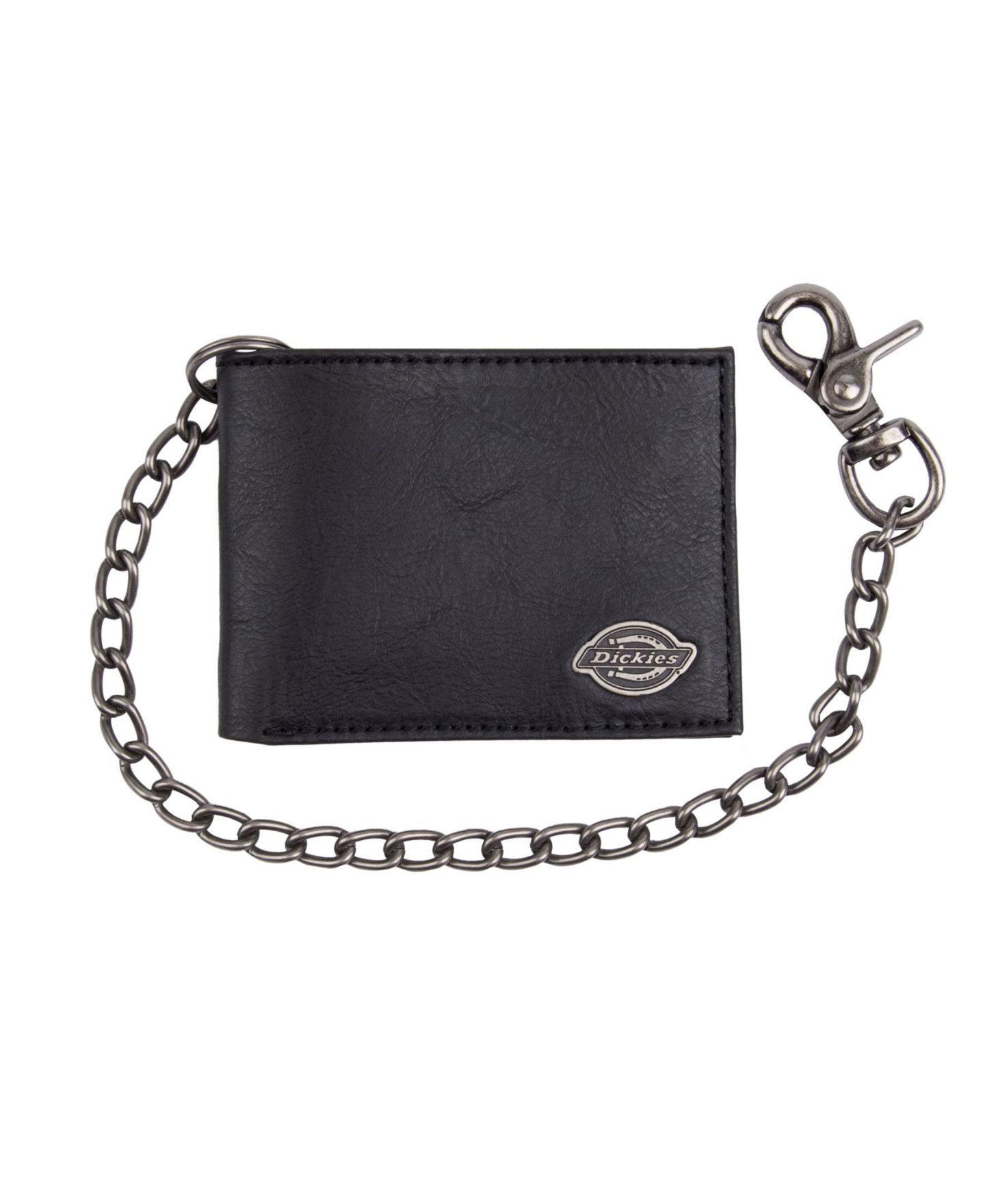Мужской кошелёк Dickies Security Leather Slimfold Wallet with Chain, цвет: Чёрный — фото 1