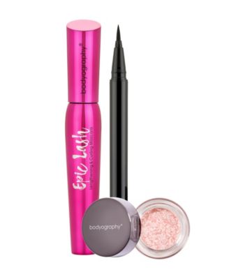 Liquid Liner, Glitter Eye shadow, Mascara Bundle