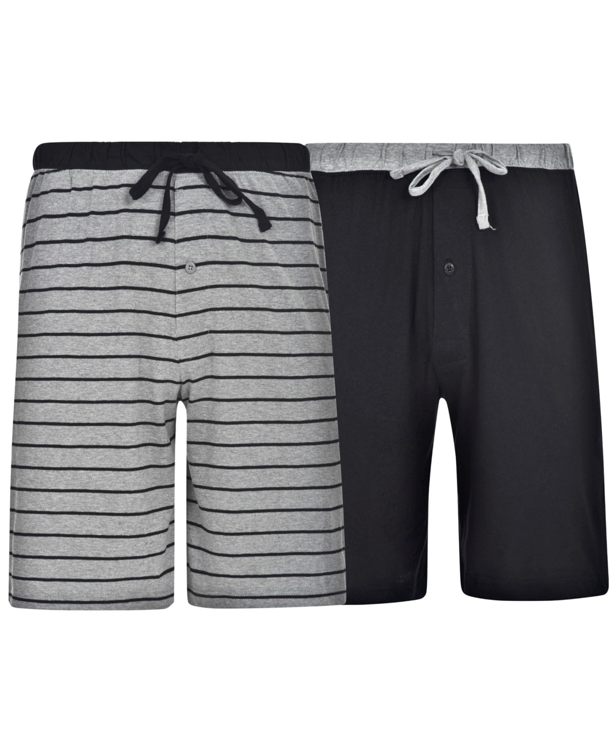 Men's Knit Jam Shorts, Pack of 2 - Black, Gray