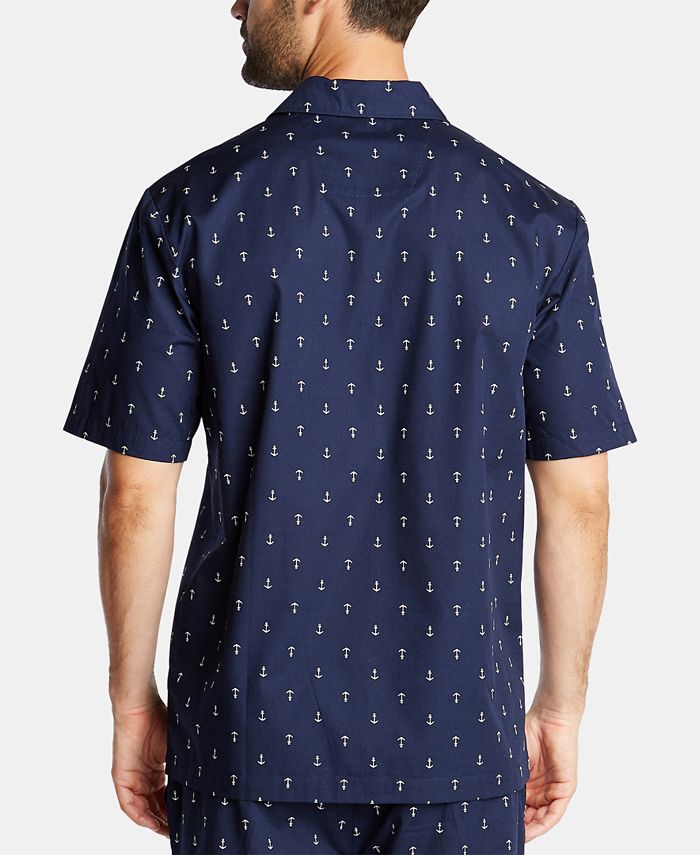 Nautica Men's Cotton Anchor-Print Pajama Shirt - Macy's
