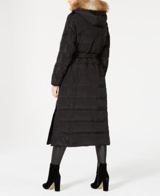 michael kors hooded maxi puffer coat