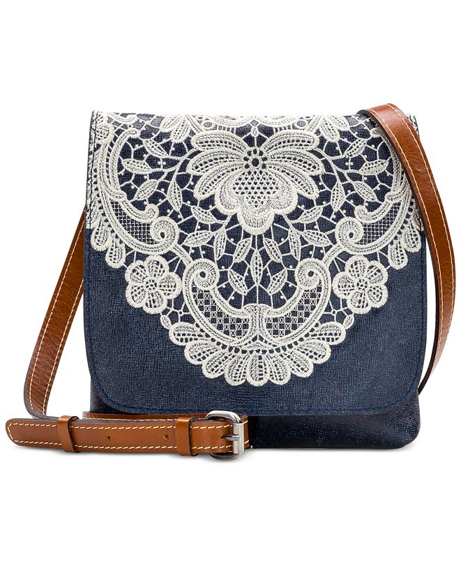 Patricia Nash Granada Denim Crochet Crossbody & Reviews Handbags