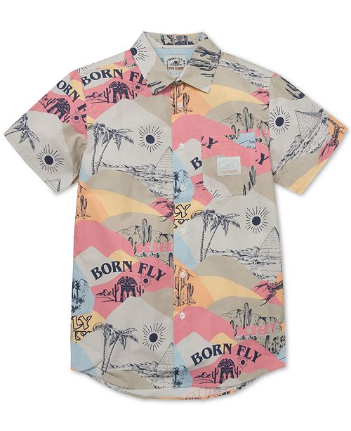 Born Fly Men S Printed Shirt Reviews Casual Button Down Shirts