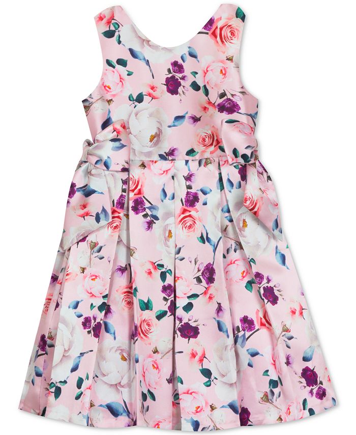 Rare Editions Little Girls Floral-Print Pleated Dress - Macy's