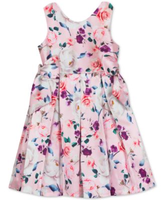 Rare Editions Little Girls Floral-Print Pleated Dress & Reviews ...