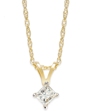 image of Princess-Cut Diamond Pendant Necklace in 10k Gold (1/5 ct. t.w.)
