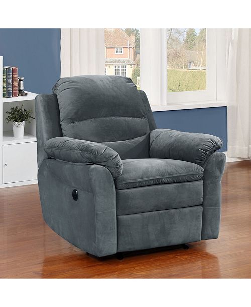 Ac Pacific Felix Contemporary Style Fabric Upholstered Living Room Electric Recliner Power Chair Reviews Recliners Furniture Macy S