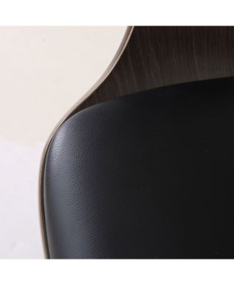 Contemporary Swivel Adjustable Barstool with Padded Armrests