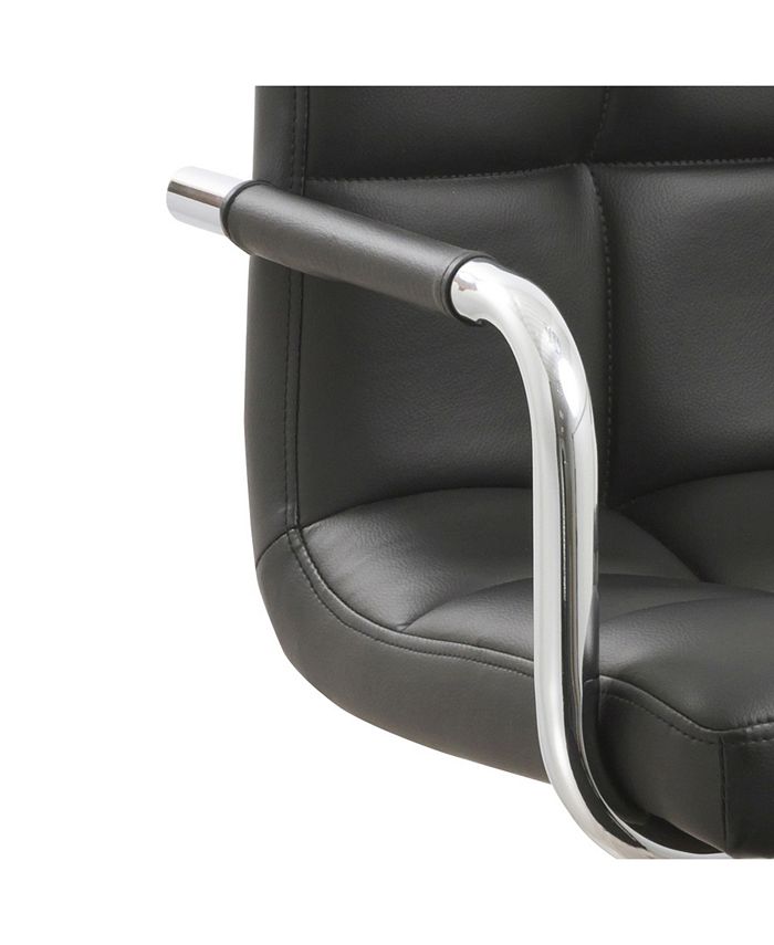 Ac Pacific Contemporary Adjustable Swivel Arm Bar Stool with Cushion