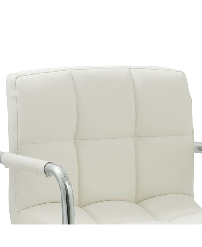 Ac Pacific Contemporary Adjustable Swivel Arm Bar Stool with Cushion