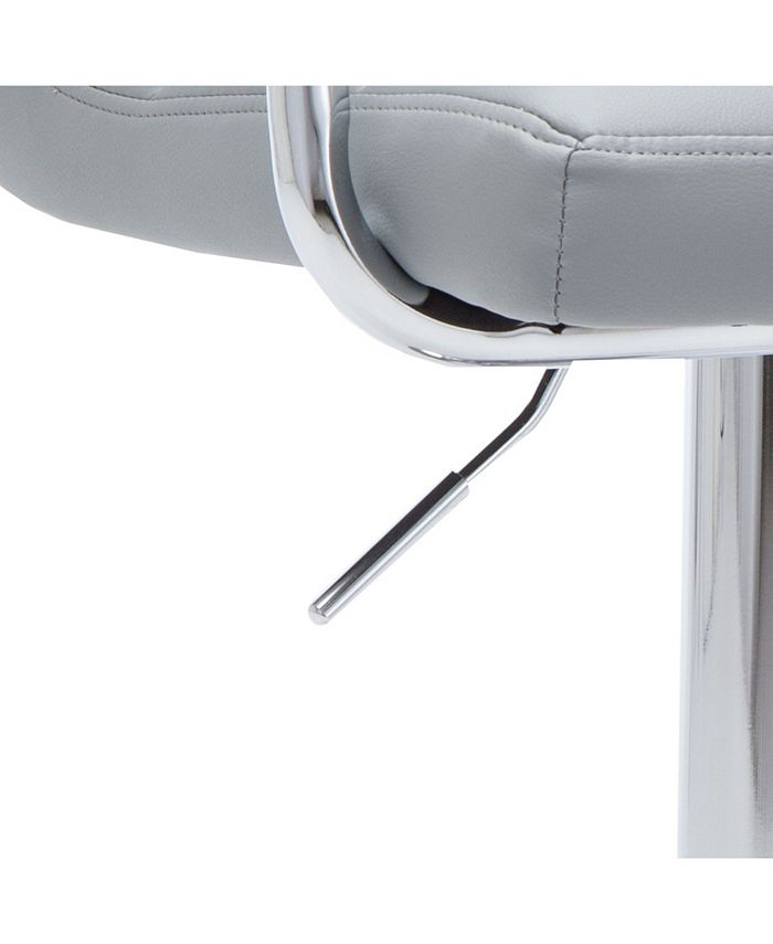 Ac Pacific Contemporary Adjustable Swivel Arm Bar Stool with Cushion