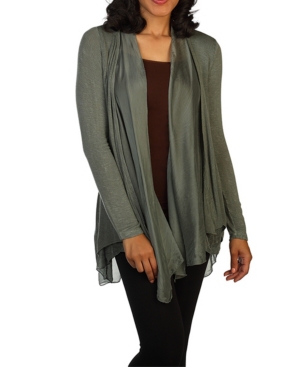 skinnytees Knit and Silk Cardigan
