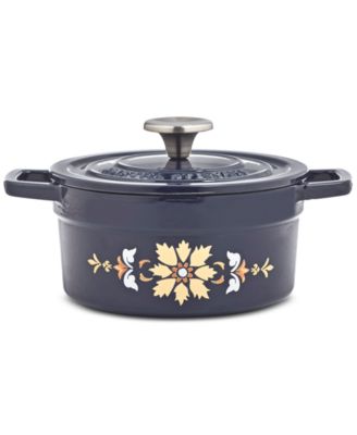 Martha Stewart Collection - Enameled Cast Iron Blue Decal 2-Qt. Dutch Oven