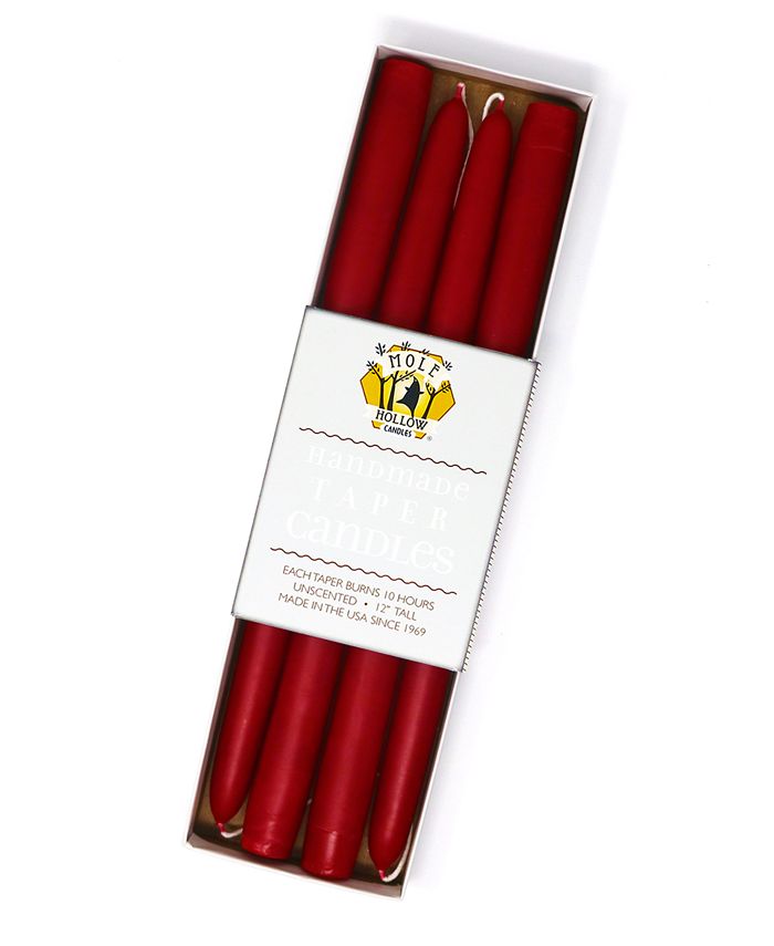 Mole Hollow Candles 12" Taper Candles, Set of 4 Macy's