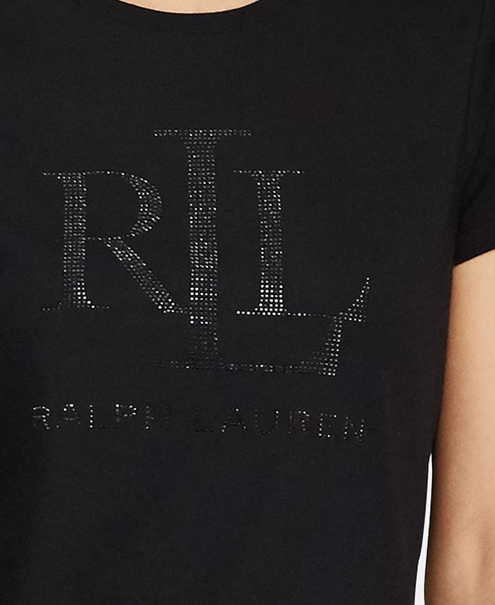 Lauren Ralph Lauren Petite Studded Logo T-Shirt & Reviews - Tops ...