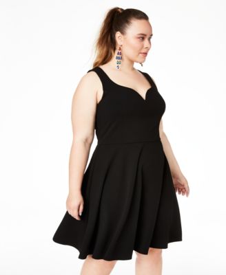 B Darlin Trendy Plus Size Open-Back Fit & Flare Dress, Created For Macy ...