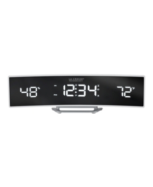 La Crosse Technology White Curved Alarm Clock With Mirrored Led Lens Display