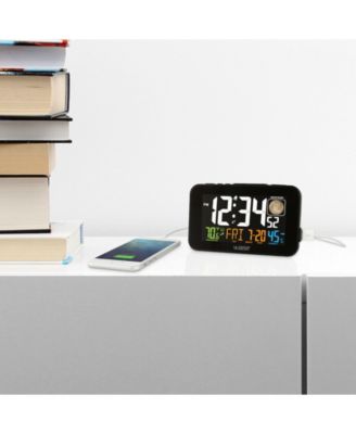 Color LED Alarm Clock with USB Charging Port