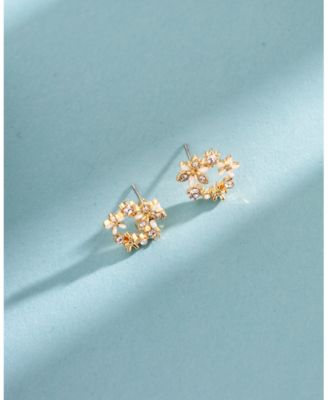 Crystal Flower Open Stud Extra Small Earrings