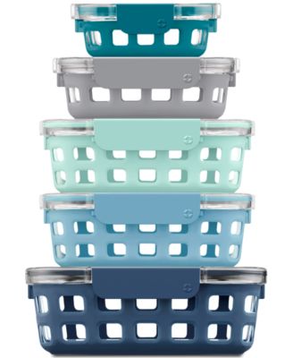 Duraglass Mixed 10-Pc. Food Storage Container Set, Blue