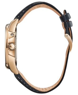 Citizen Eco-Drive Men's World Time Black Leather Strap Watch 41mm