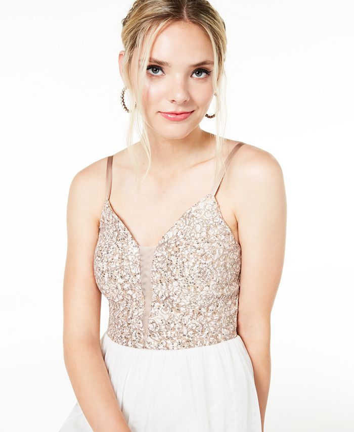 Speechless Juniors' Embellished Fit & Flare Dress - Macy's