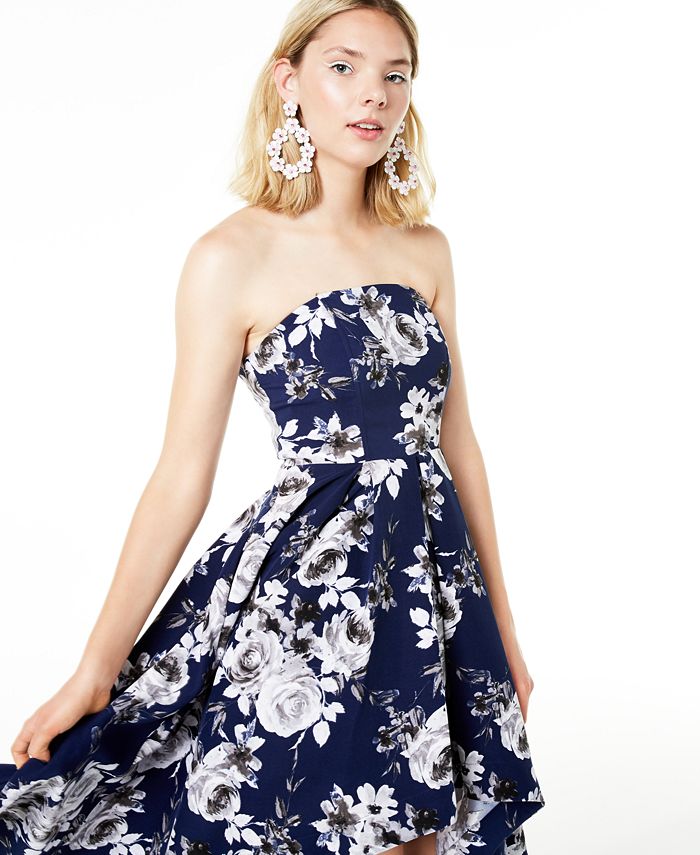 Speechless Juniors' Strapless High-Low Gown, Created for Macy's - Macy's