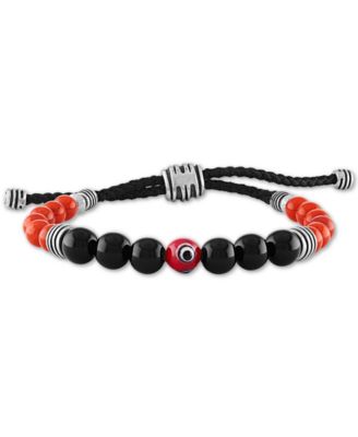 Esquire Men's Jewelry - Multi-Stone Evil-Eye Bead Boho Bracelet in Sterling Silver