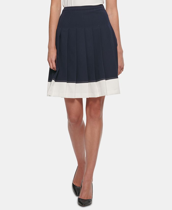 Tommy Hilfiger Pleated Colorblocked Skirt - Macy's