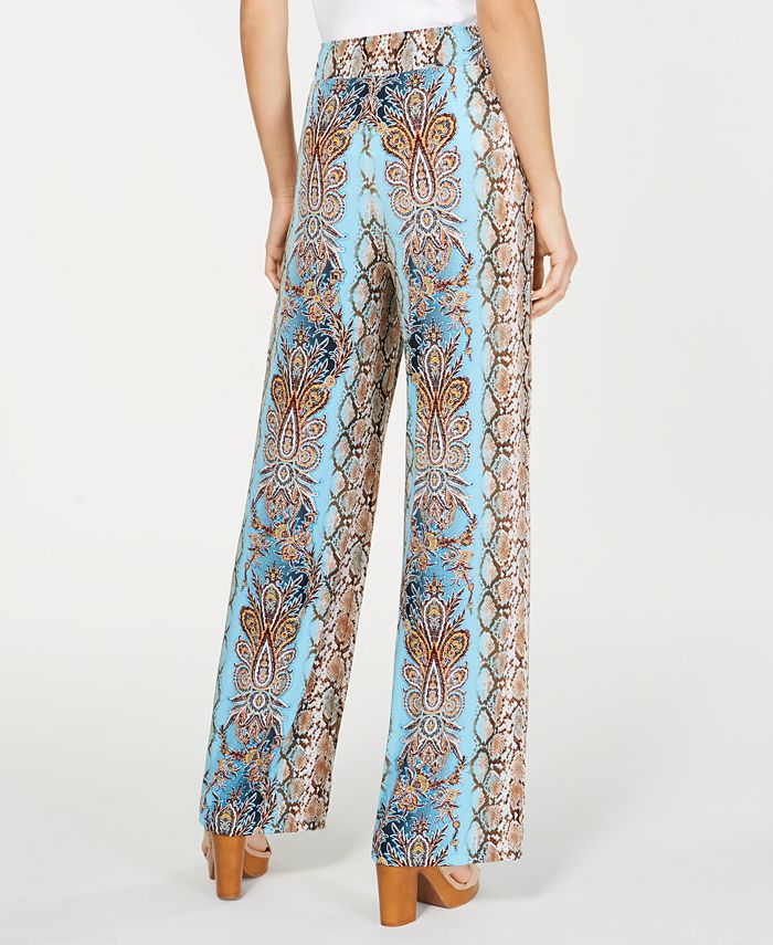 INC International Concepts INC Petite Printed Crinkle Gauze WideLeg