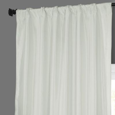 Eggshell Solid Faux Silk Taffeta Room Darkening Curtain