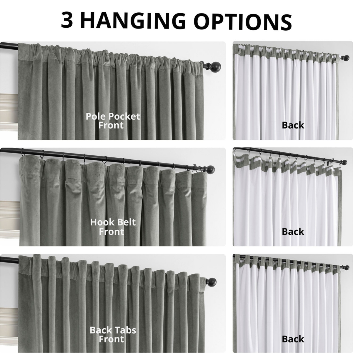 Half Price Drapes Silver Grey Signature Extra Wide Velvet Blackout Curtain