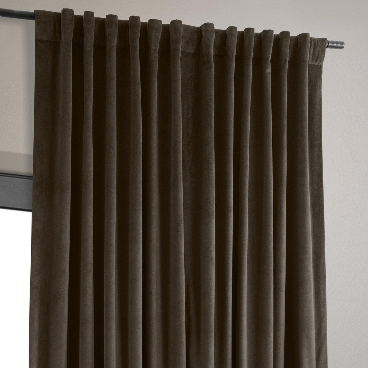 Half Price Drapes Java Signature Extra Wide Velvet Blackout Curtain