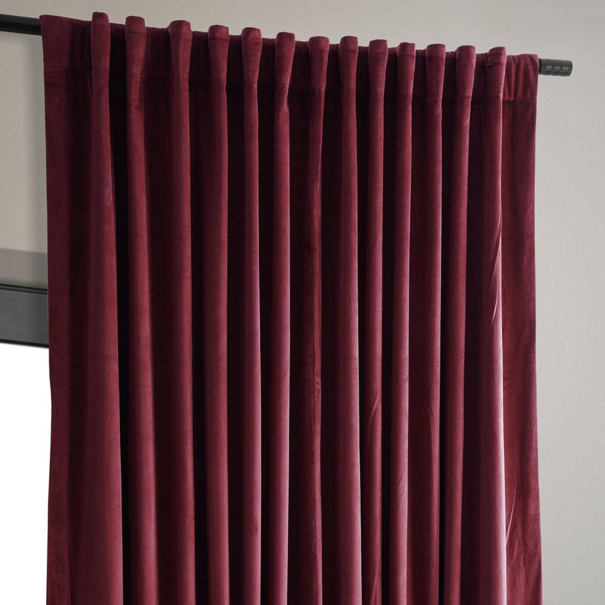 Half Price Drapes Burgundy Signature Extra Wide Velvet Blackout Curtain