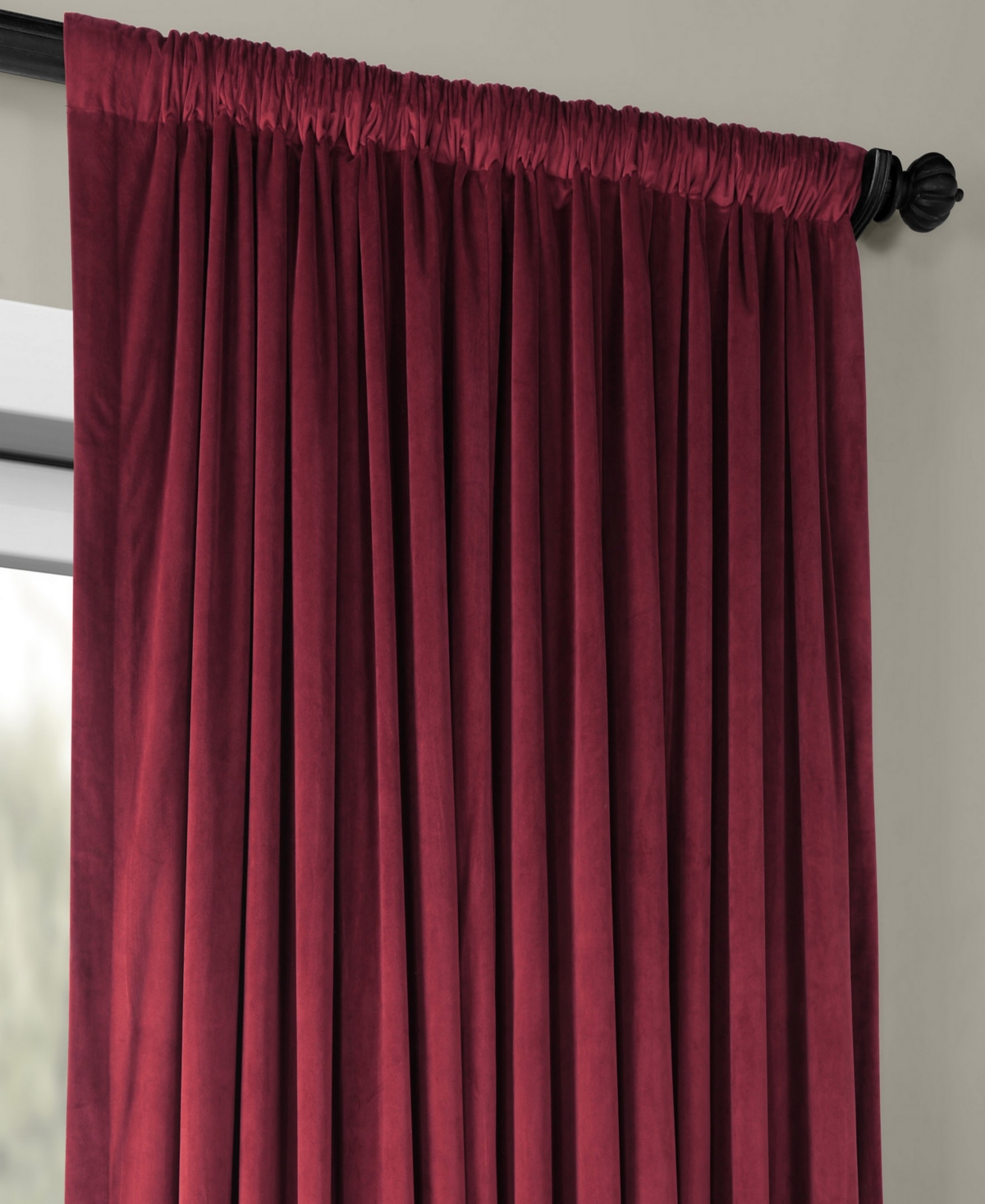 Half Price Drapes Burgundy Signature Extra Wide Velvet Blackout Curtain