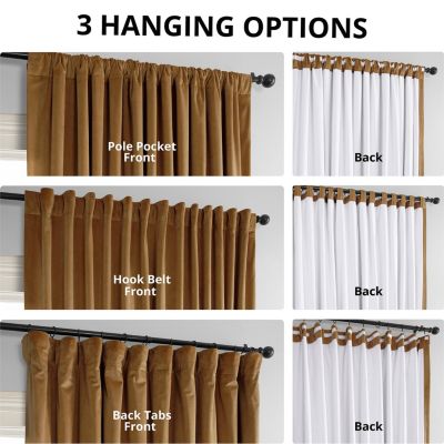 Amber Gold Signature Extra Wide Velvet Blackout Curtain