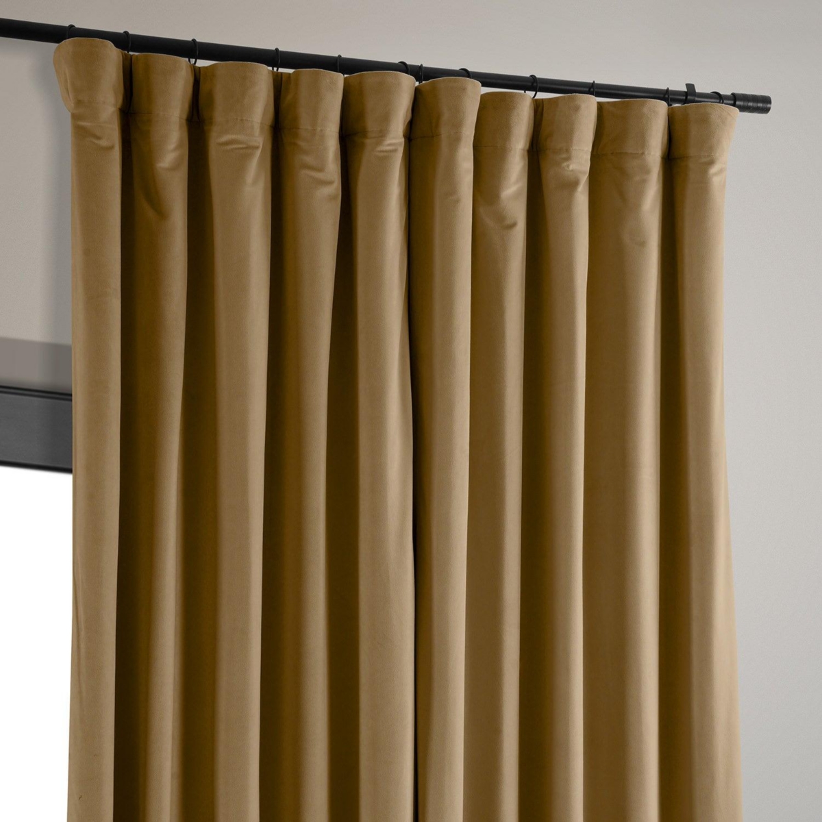 Half Price Drapes Amber Gold Signature Extra Wide Velvet Blackout Curtain