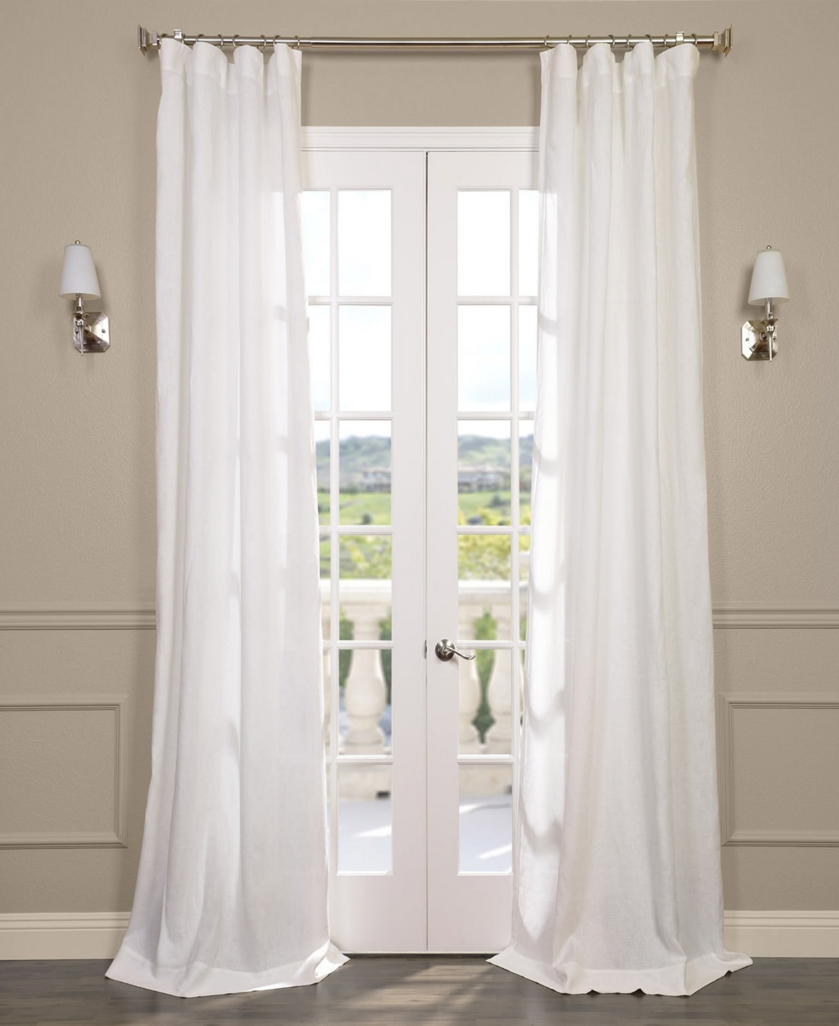 Linen Sheer Curtain Panel, 50" x 108" - Natural
