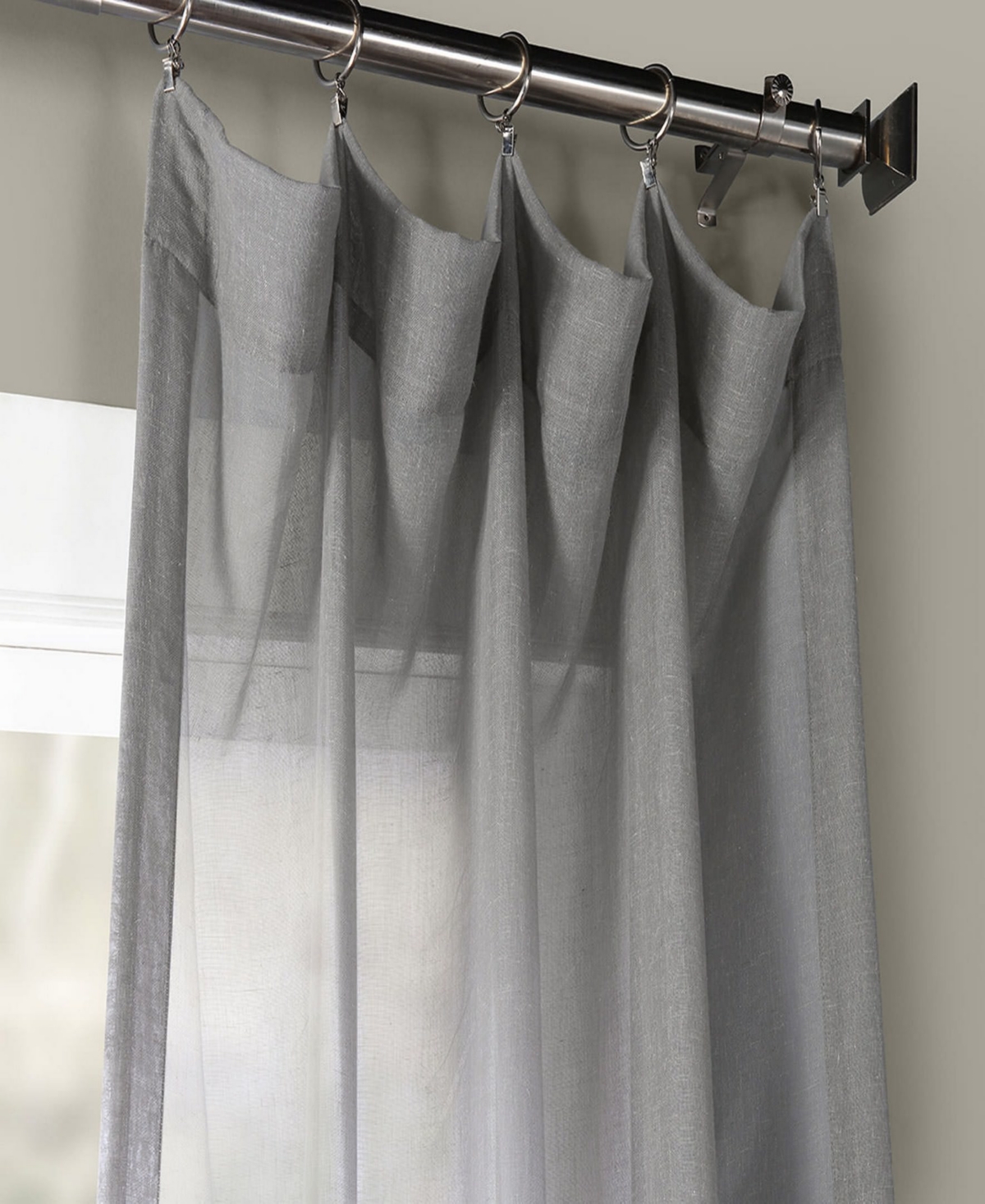 Half Price Drapes Textured Faux Linen Sheer Curtain