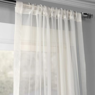 Solid Off White Sheer Curtain Pair (2 Panels)