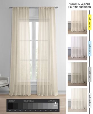 Textured Faux Linen Sheer Curtain