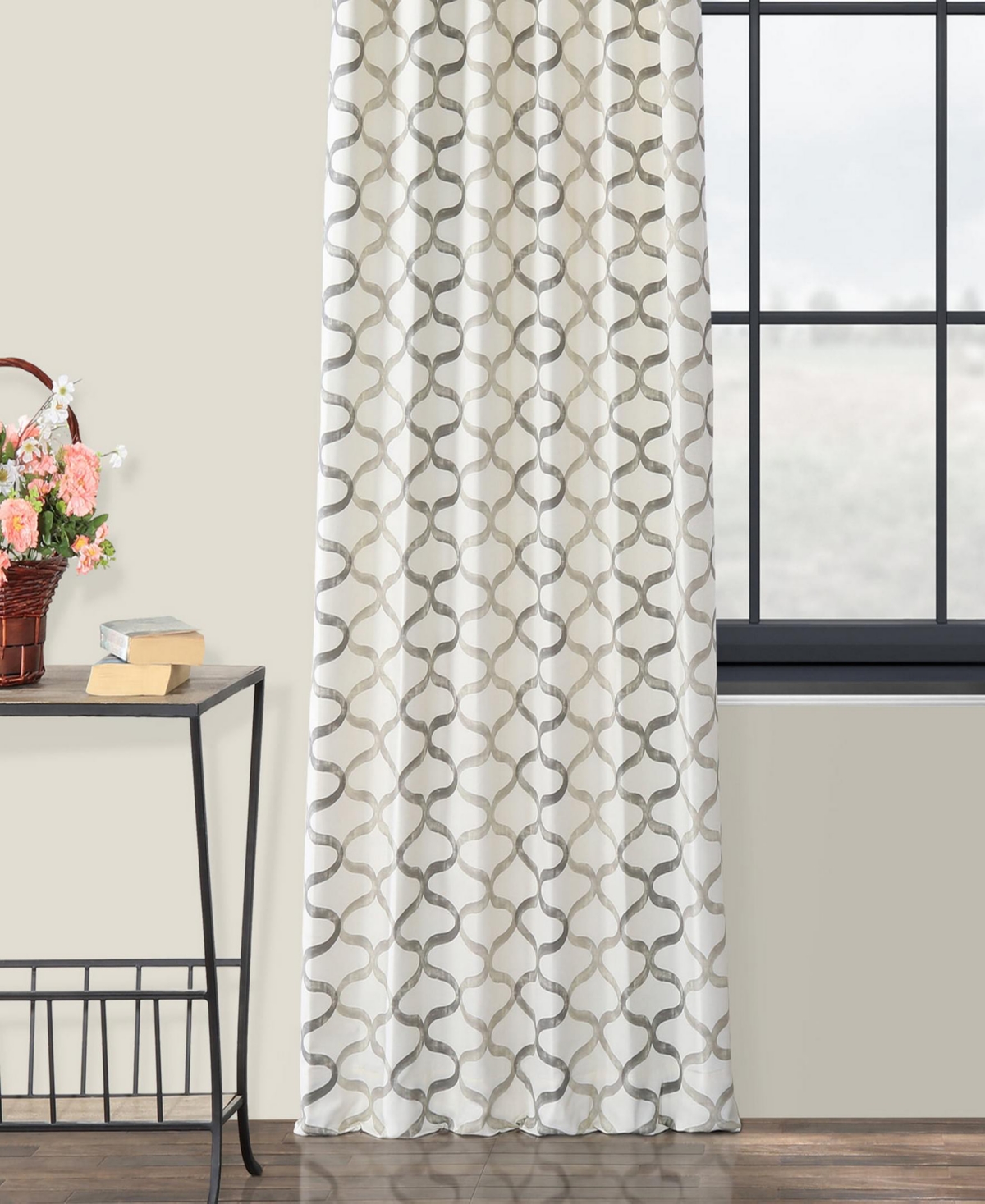 Half Price Drapes Illusions Geometric Printed Cotton Room Darkening Curtain