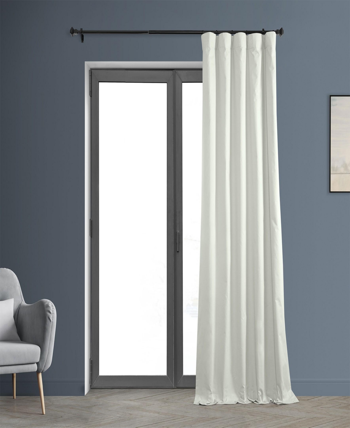 Half Price Drapes Fresh Popcorn Solid Cotton Hotel Blackout Curtain
