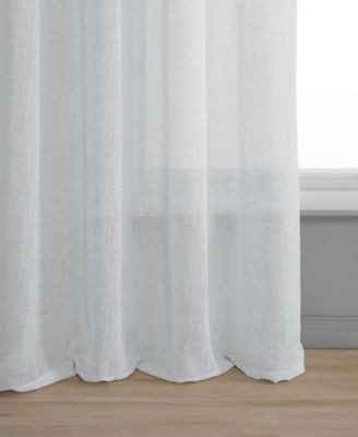 Grommet Textured Faux Linen Sheer Curtain